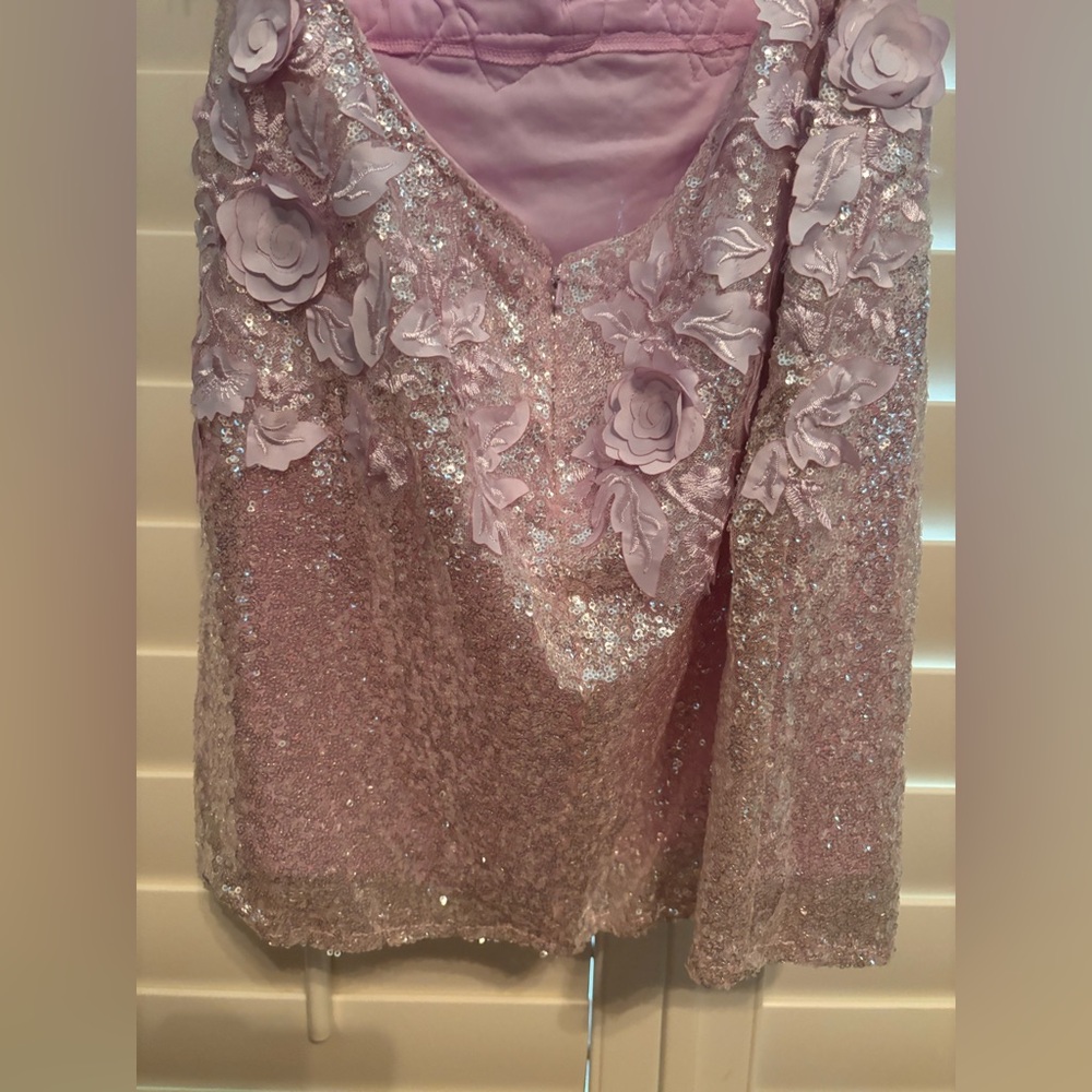 Jovani 05282A Sequin Floral Embellished Fitted Homecoming Dress ice pink size 14 - Picture 5 of 9